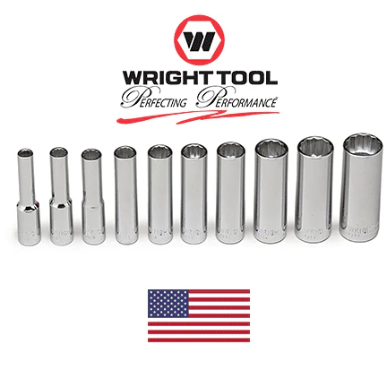1/4" Drive 10 Piece 12 Point Deep Socket Set (210WR) - Image 2