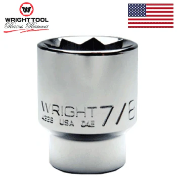 1/2" Dr. Wright 7/16" Special 8 Pt. Square Standard Sockets (4314WR) - Image 2