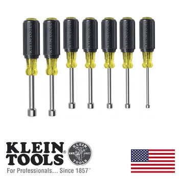 Klein 7pc Magnetic-Tip Nut Driver Set - 3" Hollow Shanks (631M) - Image 2