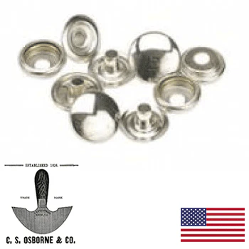 C.S. Osborne Line #24 (5/8") Nickel Plated Brass Snaps 100ct. (K4708-11-C) - Image 2