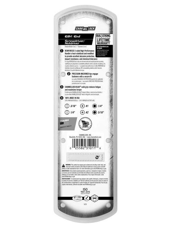Channellock 6-in-1 Professional Multi-Bit Screwdriver (61H) - Image 4