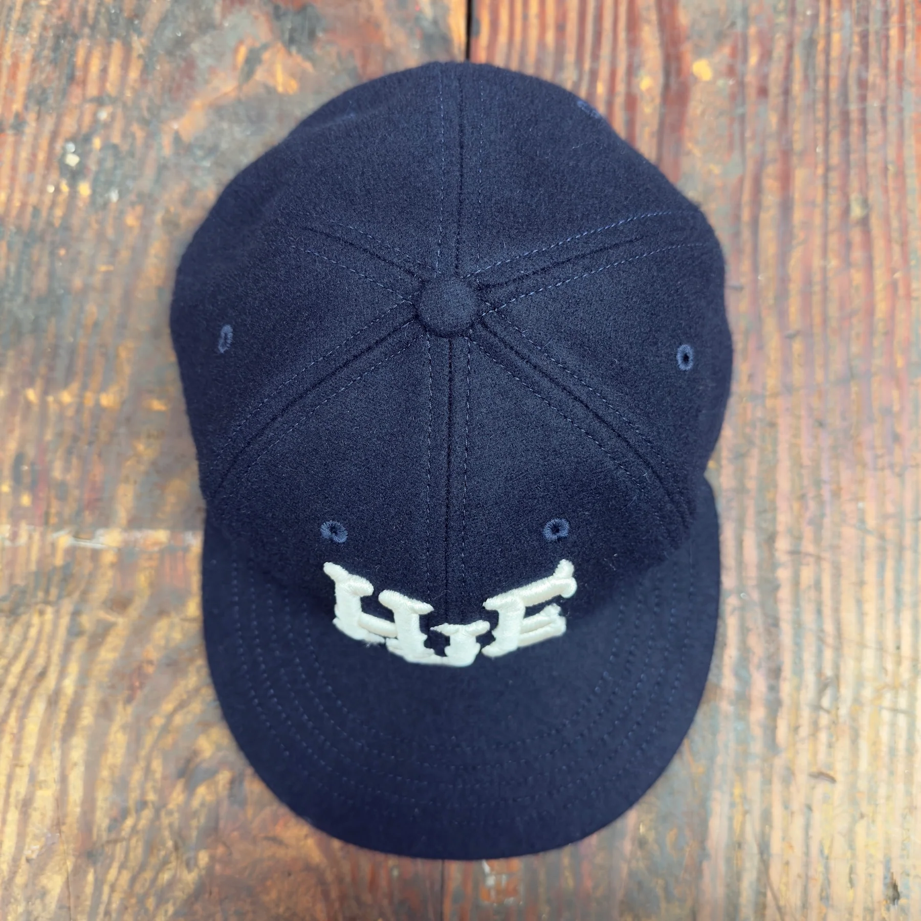 HJE Navy Blue Melton Wool USA Made Snapback Hat (THE-HAT) - Image 3