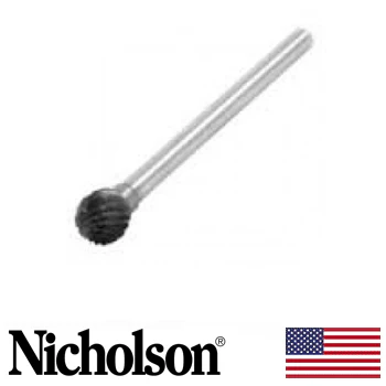 Nicholson hand cut high speed rotary file 1/4" Round (50681) - Image 2