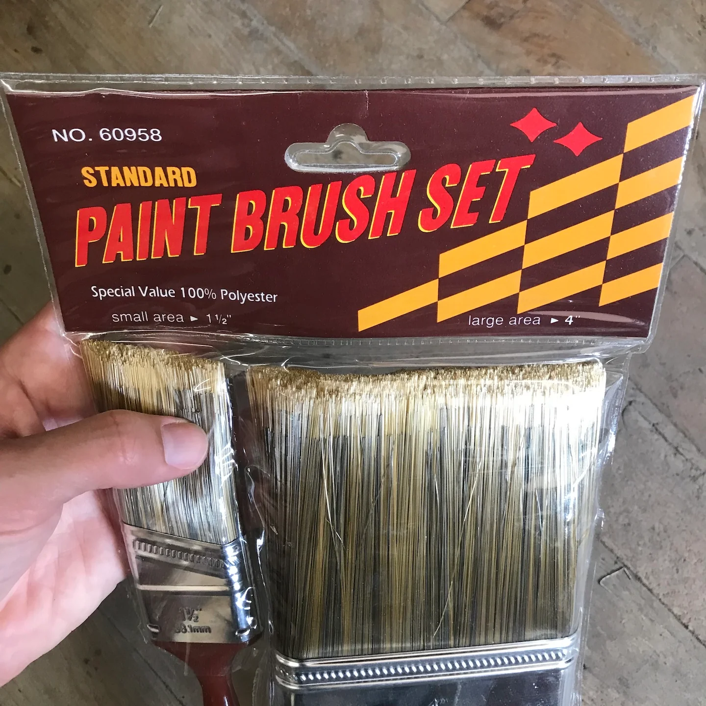 Standard Paint Brush Set 1-1/2" Brush and 4" Brush (60958) - Image 2