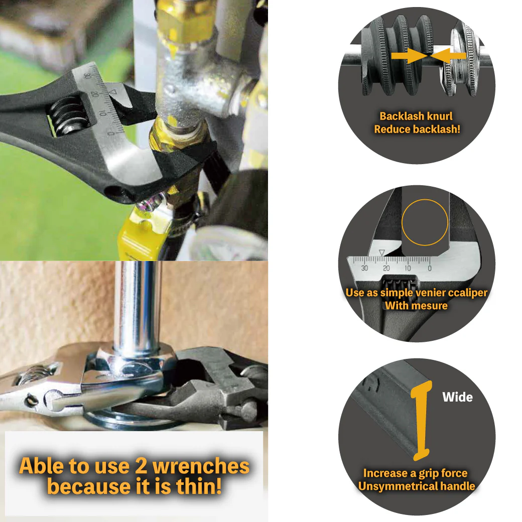 Top 224mm Thin Exact Bent Wrench - 24mm max opening (HT-24) - Image 7