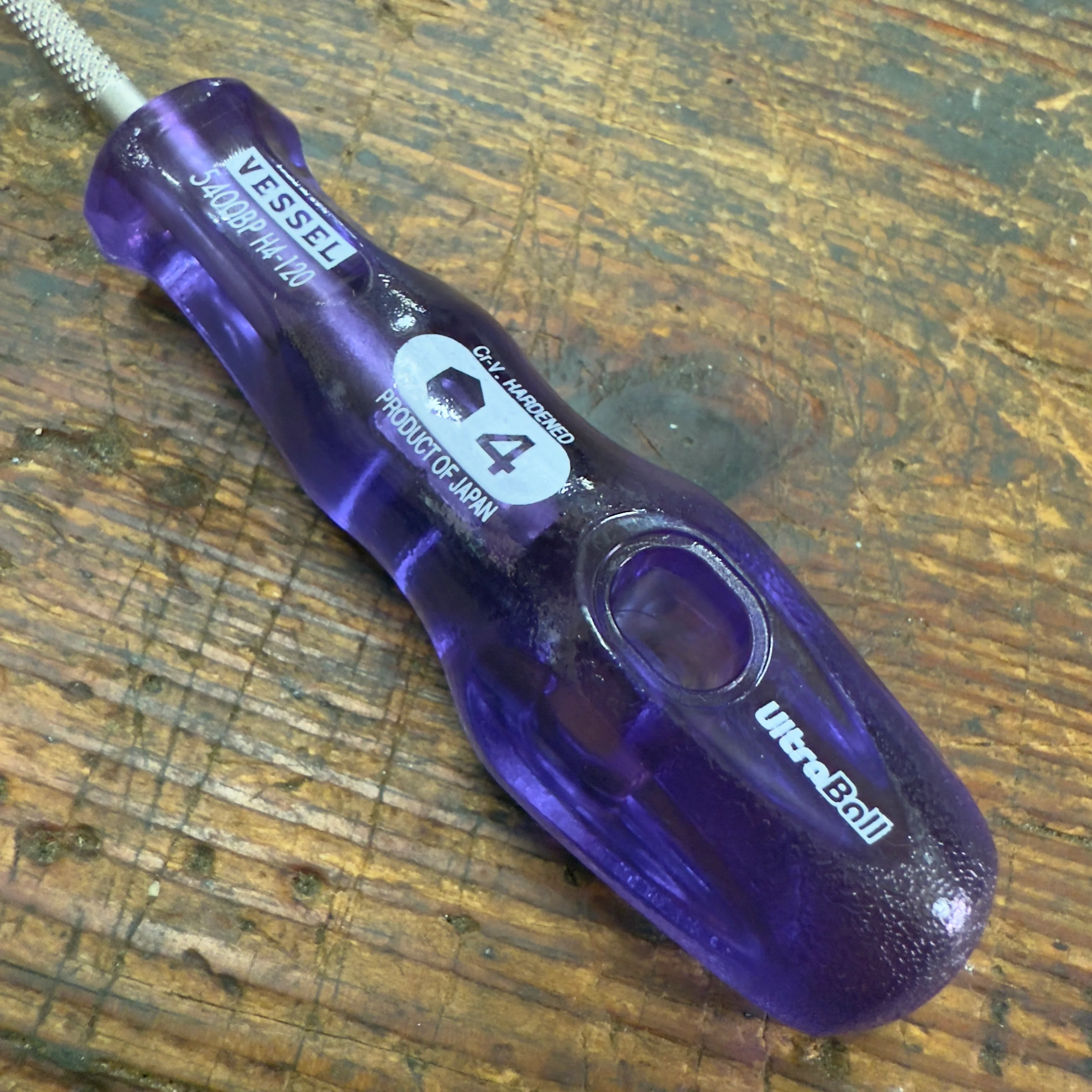 Vessel UltraBall Hex H4 x 120mm Power Grip Screwdriver (B5400BPH4120) - Image 2